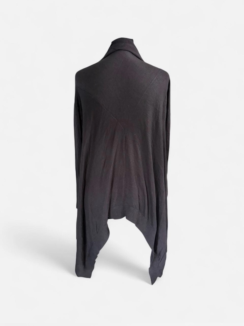 Worthington Black Open Front Draped Cardigan Sweater Size Small - Picture 5 of 6